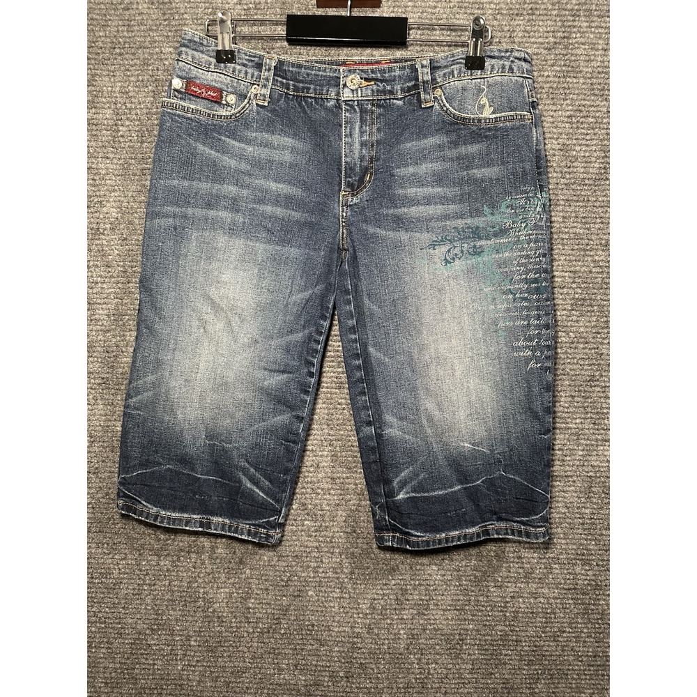 Y2K Vintage McBling Baby Phat Bermuda Shorts Jean Denim Size 9